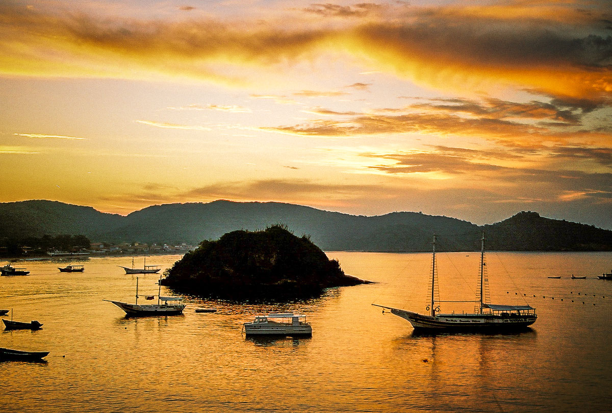 sunset over Buzios bay