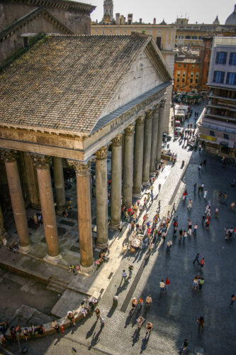 Pantheon view from Albergo del Senato