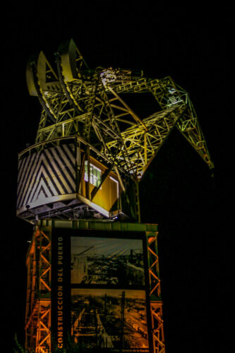 Puerto Madero crane at night