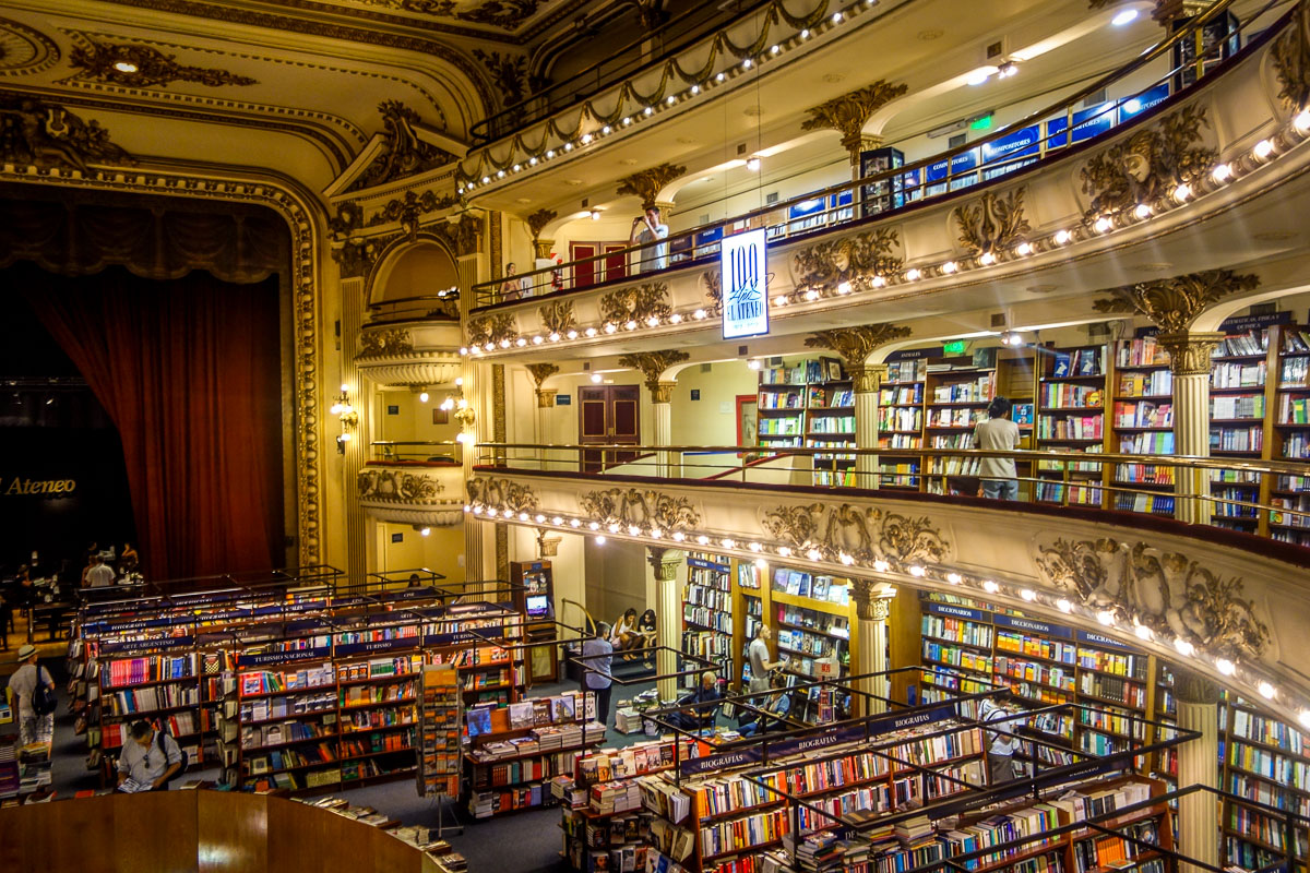 El Ateneo bookstore balconies