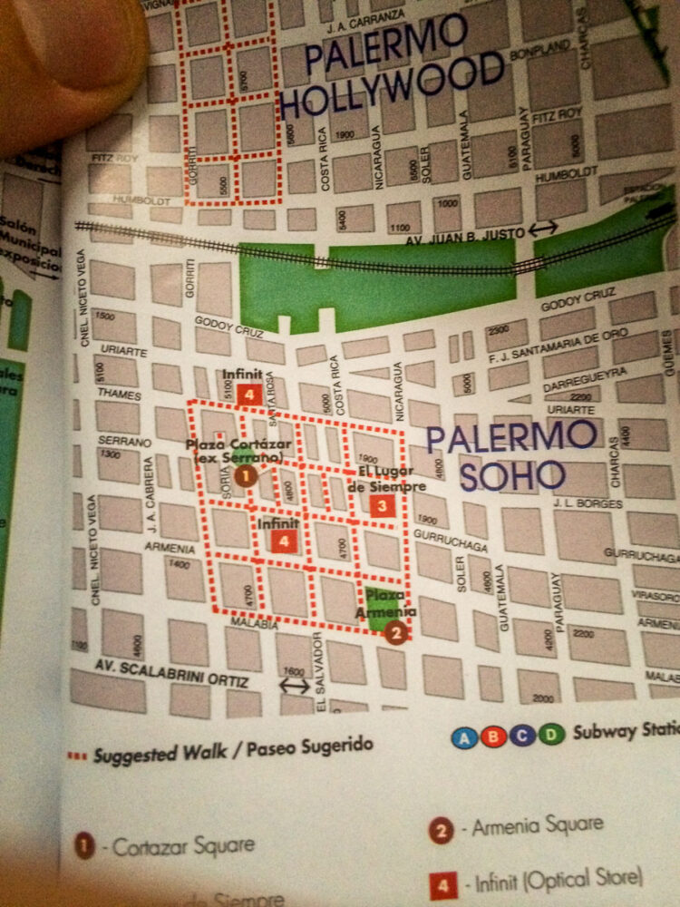 Map of the Palermos Buenos Aires