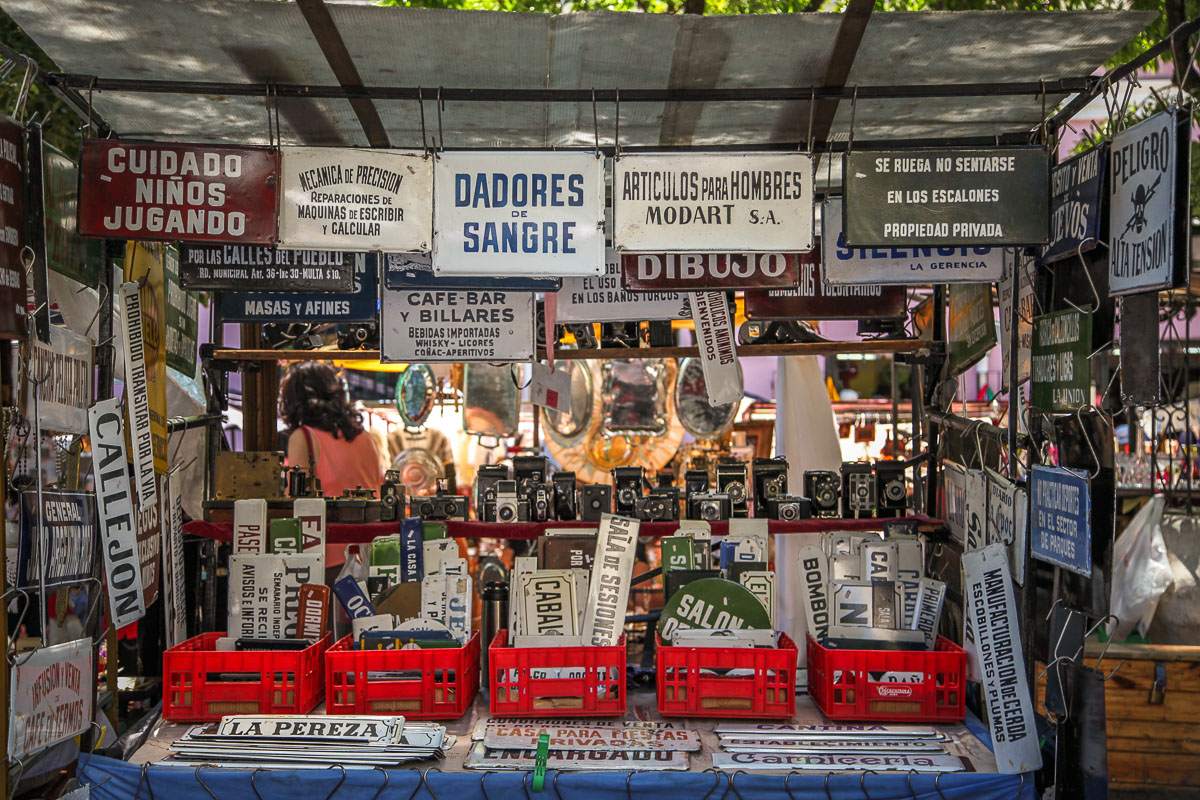 San Telmo antique sign display