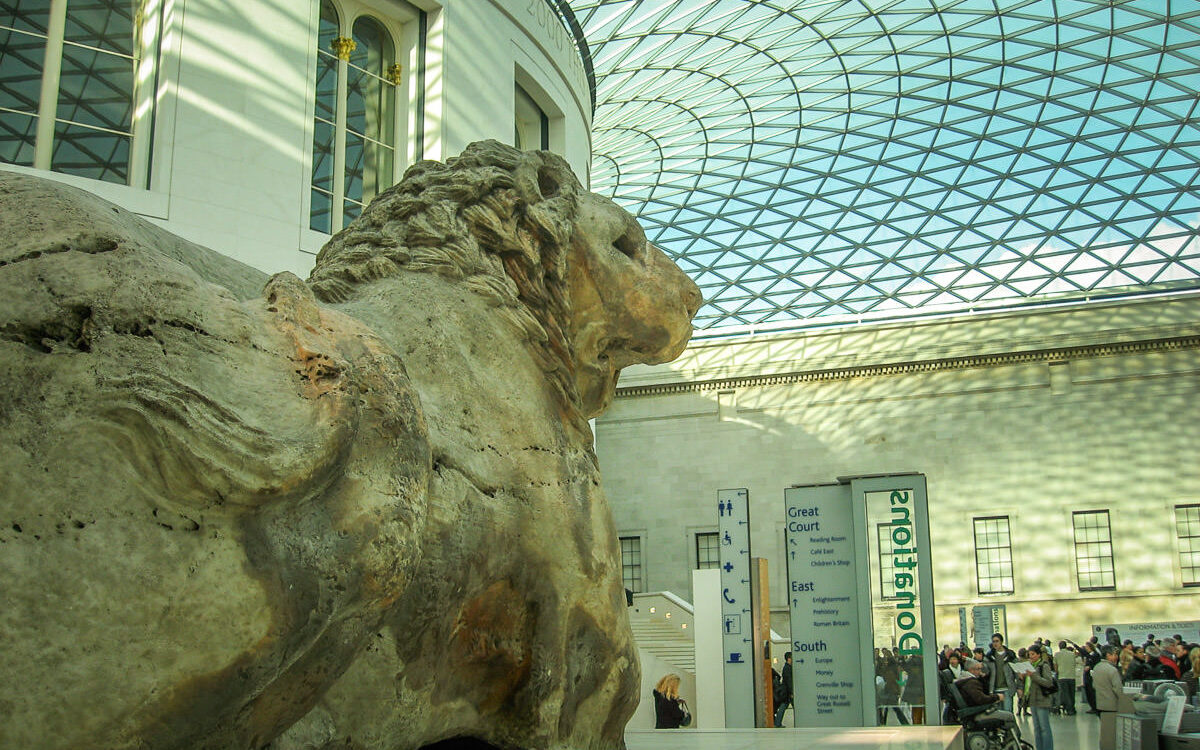 British Museum lion in atrium