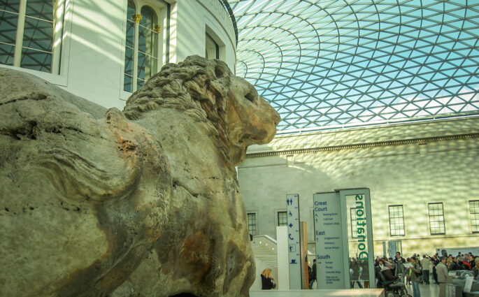 British Museum lion in atrium