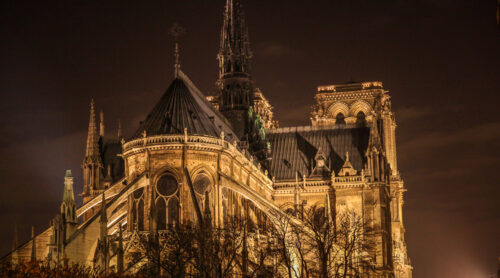 behind Notre-Dame Paris