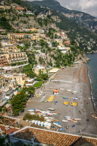 beach view from Hotel Miramare Positano