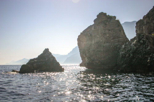 rocks off coast of Positano