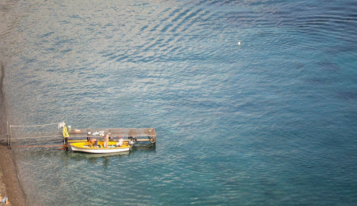 Positano boats from Hotel Miramare Positano