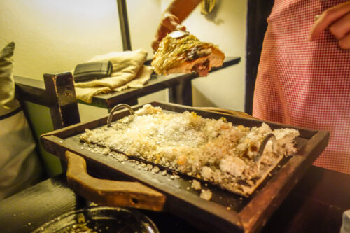 Restaurante Garzón salt encrusted fish