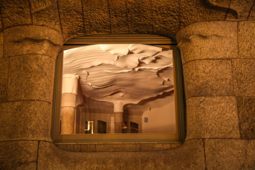 Casa Milà La Pedrera view in window