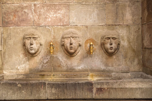 fountain in gothic district Barcelona