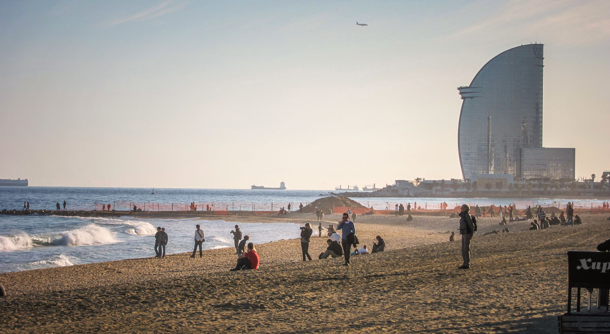 view over Barceloneta beach