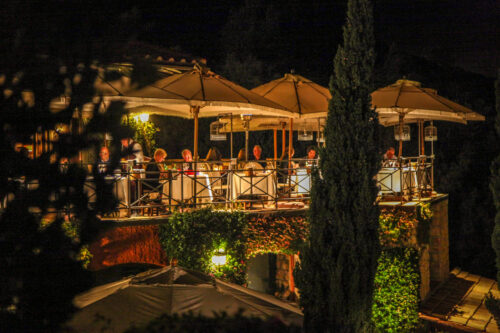 Il Pellicano terrace at night