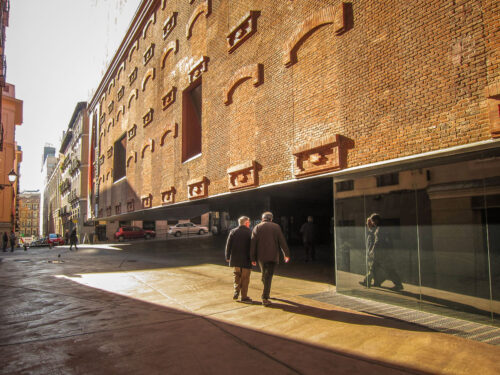 CaixaForum Madrid exterior pedestrians