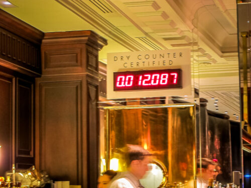 Dry Martini Bar Madrid counter clock