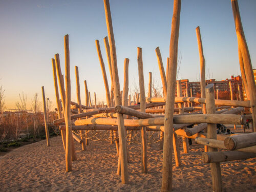 Madrid Río Park wood playground