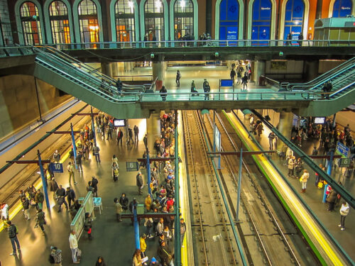 view of subway stop Estacion de Principe Pio