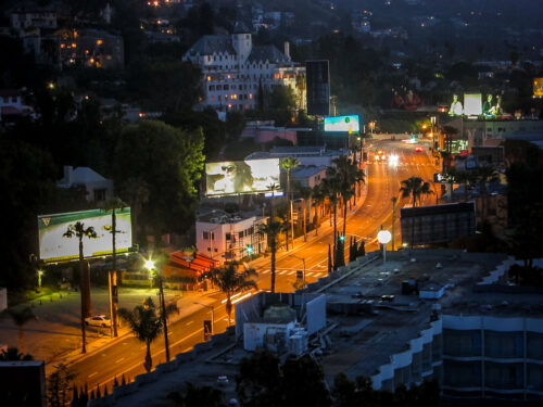 Sunset Boulevard at night