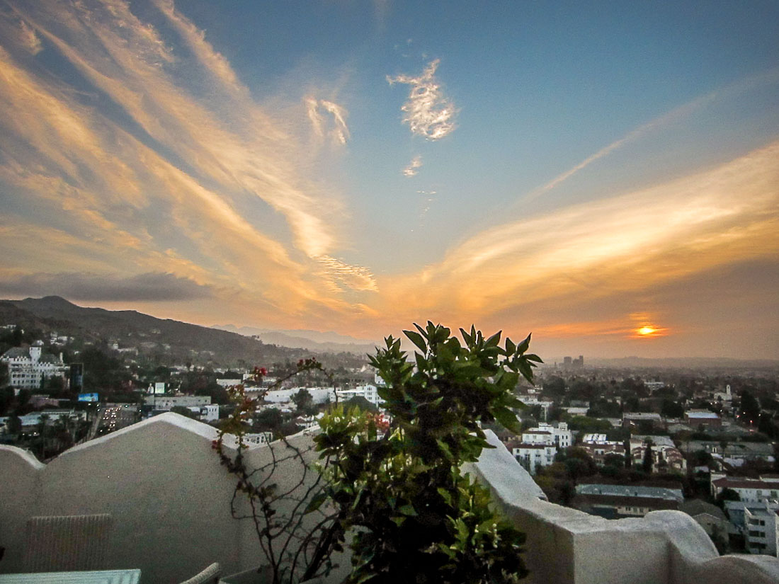 morning view from Sunset Tower penthouse