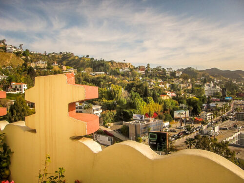 view of West Hollywood morning Sunset Tower penthouse