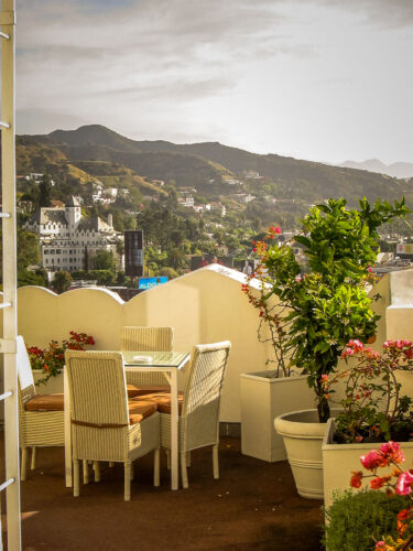 Sunset Tower penthouse dining table