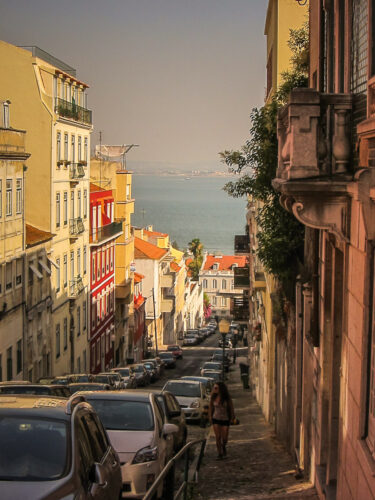 steep street Lapa district Lisbon