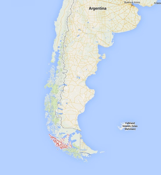 Torres del Paine National Park Chile map