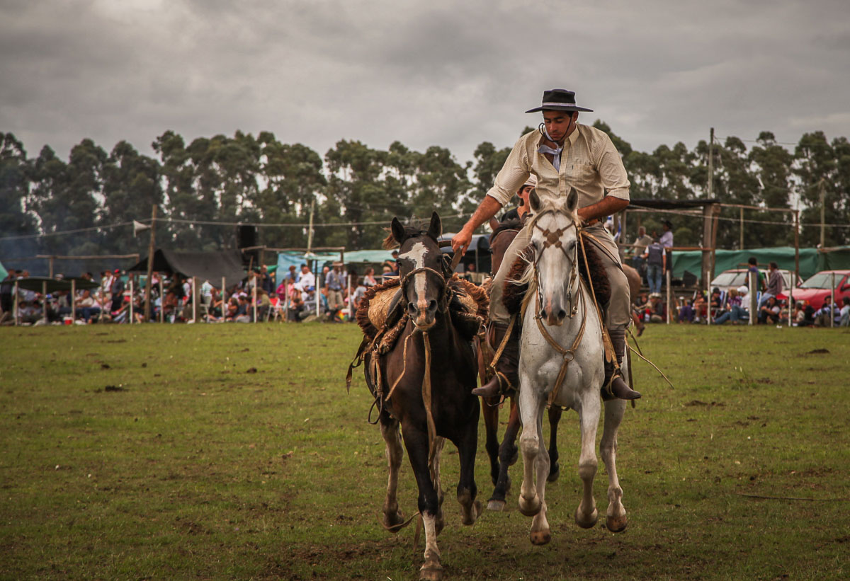 gaucho guiding horse Garzón Carnival