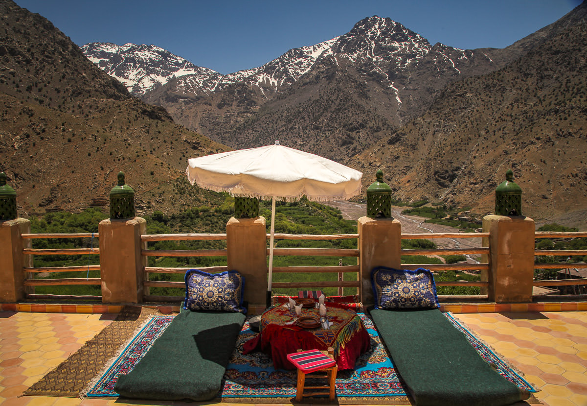 Toubkal view from Kasbah Roches Aremd