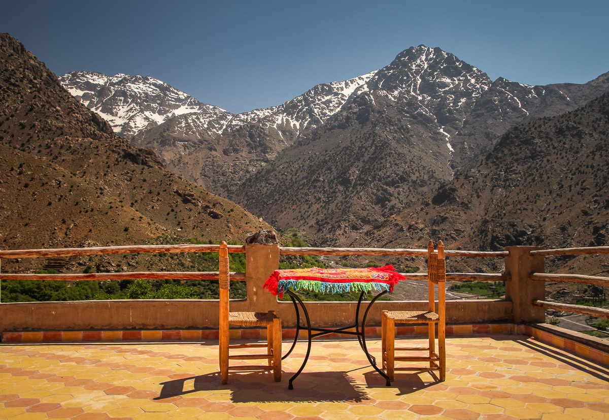 View of toubkal from Kasbah Roches Aremd