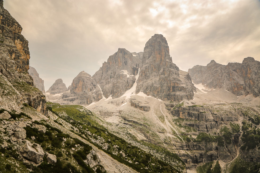 Path on mountain to Rifugio Brentei