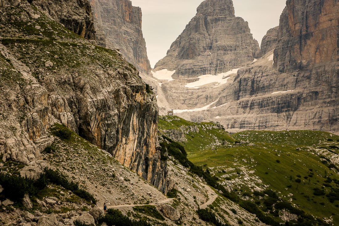 Path on mountain to Rifugio Brentei