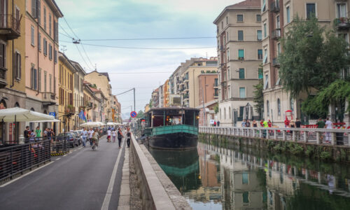 Navigli district Milano canal