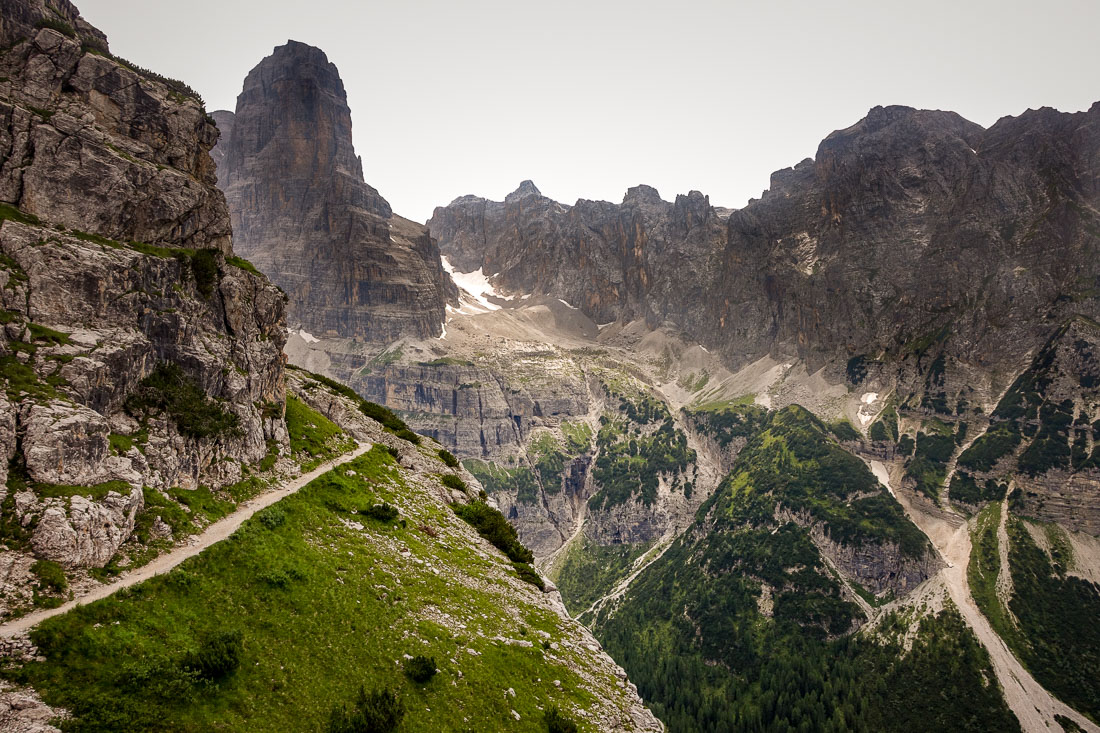 Path on mountain to Rifugio Brentei