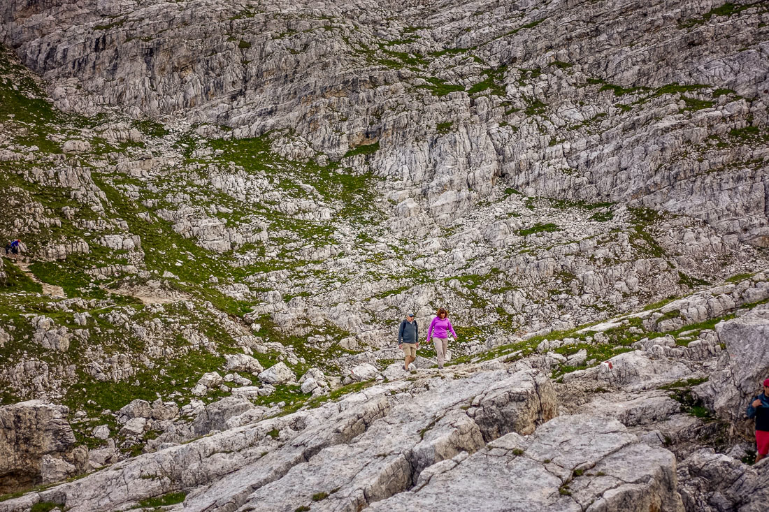 huge rocks on trail Madonna di Campiglo