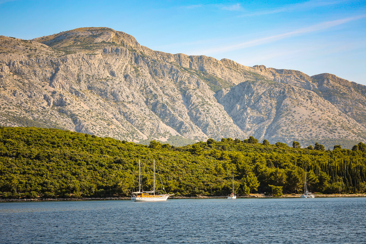 sailboat with mountains Croatia