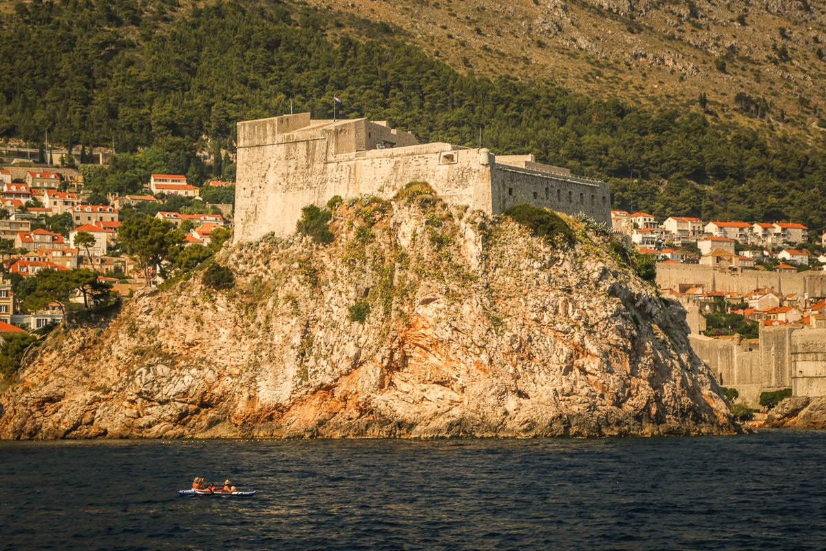 Dubrovnik walls on rocks