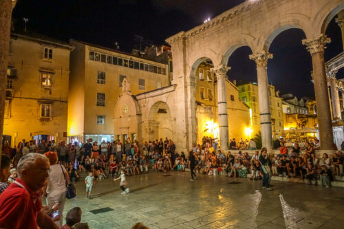 Split Diocletian's Palace busy square