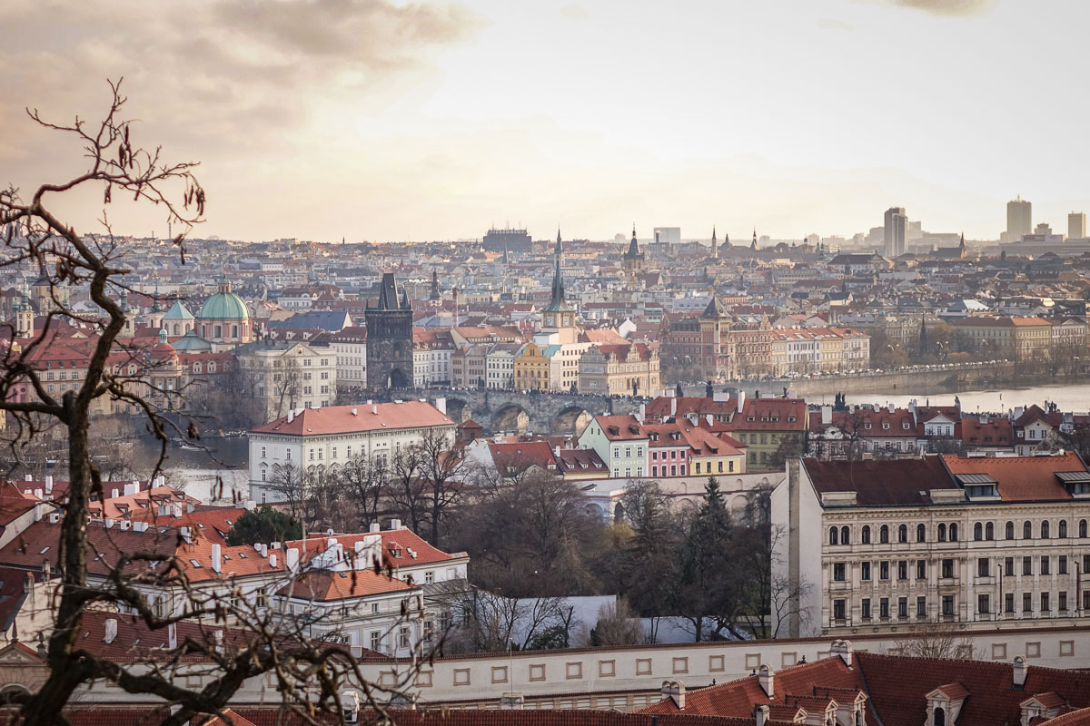 view of Prague from castle