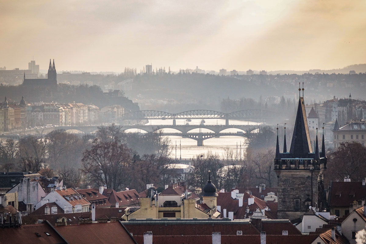 bridges over Vltava River Prague