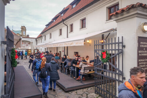 Pivovar Strahov Prague outdoor dining