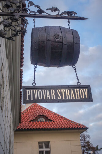 Pivovar Strahov Prague sign