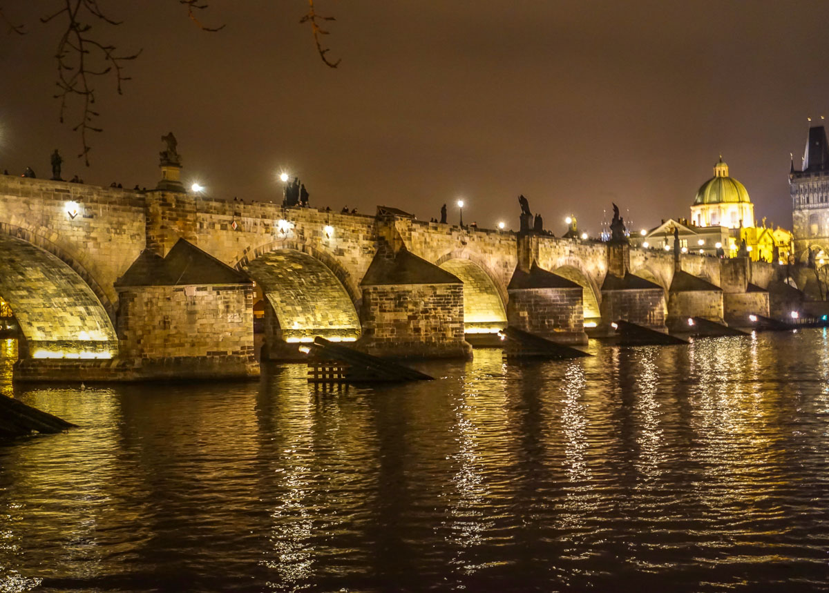 Charles Bridge at night