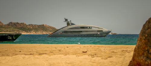 luxury yacht at Domaine de Murtoli