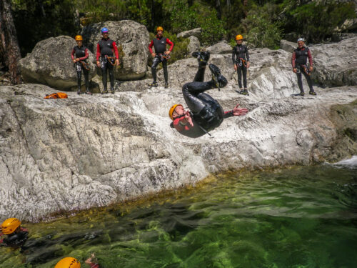 Canyoning in Corsica somersault