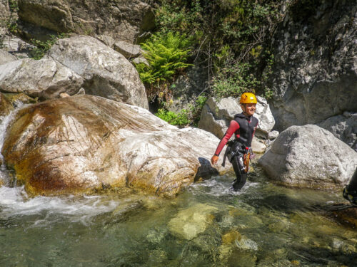 Canyoning in Corsica rocks