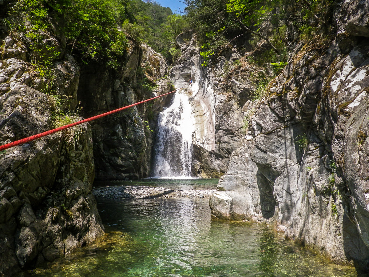 Canyoning in Corsica major waterfall