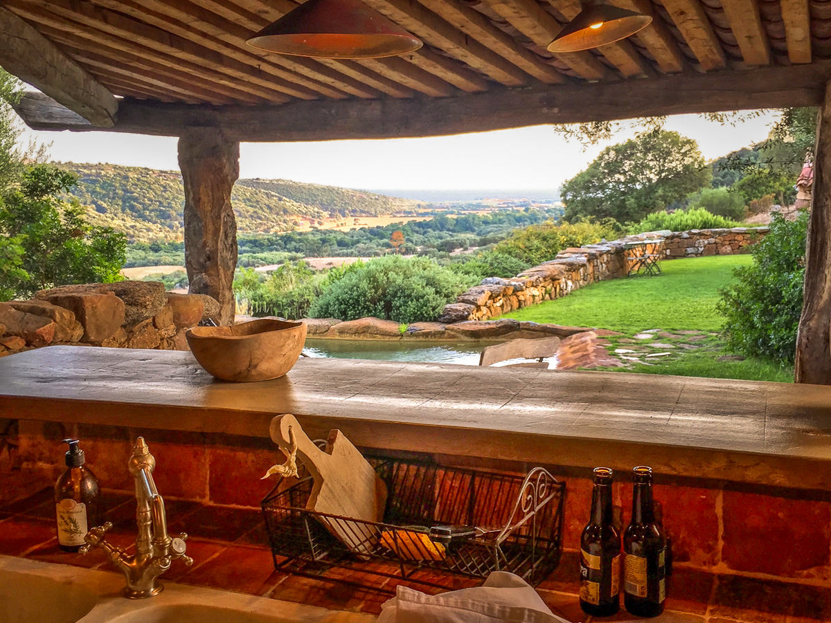 A Tiria outdoor kitchen view Domaine de Murtoli