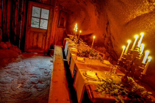 Domaine de Murtoli La Grotte Table candles at table