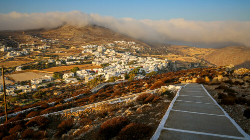 view of Chora from Panagia Church Folegandros
